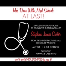 Black Med School Graduation Invitation