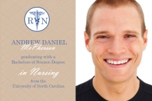 Tan and Blue Grad Invite