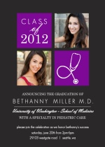Purple Med School Grad Invite