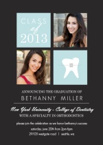 Gray and Light Blue Blocks  Dentist Graduation Announcement 