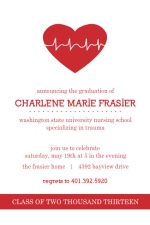 Red Heart Nursing School Graduation Invitation