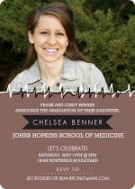 Heartbeat Photo Graduation Invitation