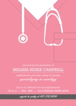 Pink Scrubs Nursing School  Graduation Invitation