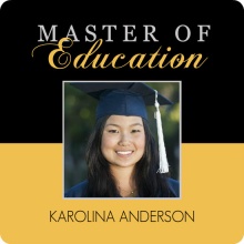 Graduation Announcement Gold and Black