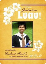 Gold Luau Graduation Invitation