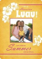 Gold and Pink Luau Invitation