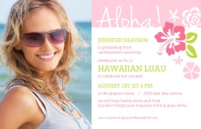Graduation Invitation Pink Hawaiian 