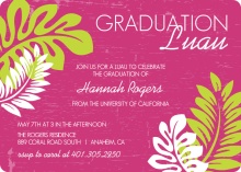 Pink Luau Graduation Invitation