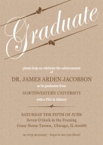 Brown Linen Graduation Invitation