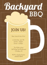 Brown Beers Cheers  Backyard BBQ Invitation