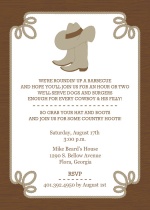 Western Cowboy Boots and Hat BBQ Invite