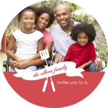 Red and White Grill Tools BBQ Invite