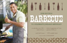 Brown Beer Bottle Barbecue Invite