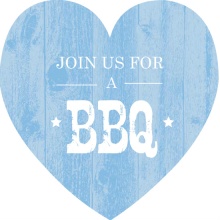 Blue Wood Texture Barbecue Invitation