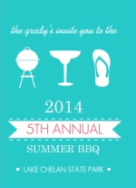 Turquoise and Pink BBQ Party Invitation