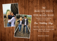 Wooden Picture Perfect Love  Wedding Invitation