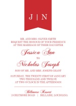 Red Modern Banner Wedding Invitation