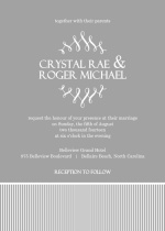 Gray and White Frame Wedding Invitation