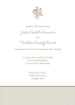 Brown and White Antique  Wedding Invite