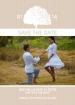 Dusty Rose and White Grand Tree Save The Date