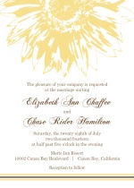 Simple Sunflower Brown and Yellow  Wedding Invitation