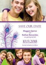 Elegant Peacock Save the Date