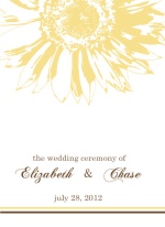 Simple Sunflower Brown and Yellow  Wedding Program