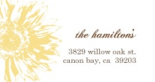 Simple Sunflower Brown and Yellow  Address Label