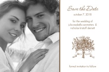 Brown and White Antique Wedding  Save the Date