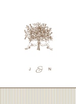 Brown and White Antique  Thank You Card