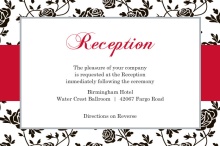 Romantic Roses Black and Red  Reception Card