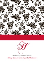 Romantic Roses Black and Red  Wedding Program