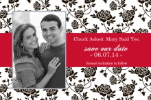 Romantic Roses Black and Red  Save The Date