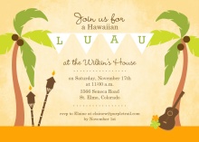 Palm Tree Hawaiian Luau Invitation