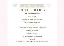 Two Hearts Whimsical  Wedding Program