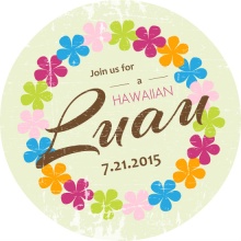 Flower Lei Luau Party Invite