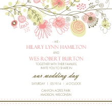 Spring Floral Border  Wedding Invitation