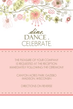 Spring Floral Border  Reception Card