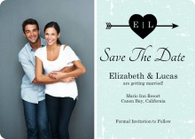 Rustic Blue and Black Arrow Save The Date