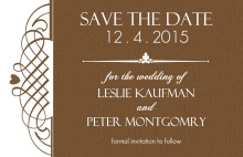 Rustic Brown Swirl Save the Date