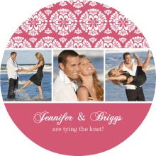 Papaya and White Floral Pattern Save The Date