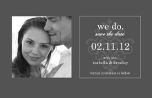 Gray and Elegant White Flourish  Save The Date