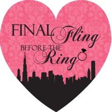 Pink and Black In the City Fling Bachelorette Party Invitation