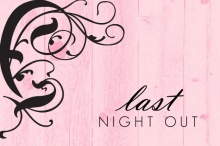 Pink Wood Grain and Flourish Bachelorette Party Invitation