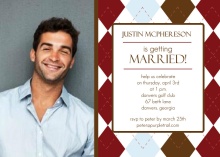 Masculine Pattern Photo Bachelor Party Invite 