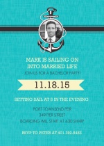 Blue Sailing Bachelor Party Invite