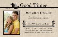 Antique News Engagement Party Invite