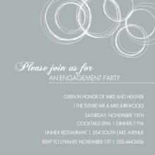White on Grey Engagement Party Invite