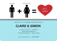 Gender Icons Modern Engagement Party Invite