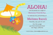 Blue Tropical Drink Luau Invite